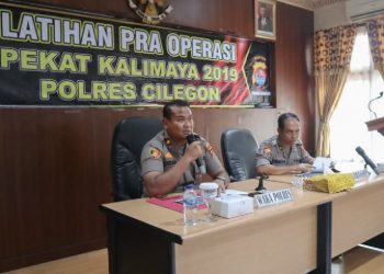 Jelang Pelaksanaan Operasi Pekat 2019, Polres Cilegon Gelar Latihan