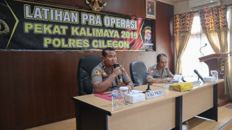 Jelang Pelaksanaan Operasi Pekat 2019, Polres Cilegon Gelar Latihan